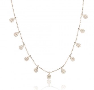 Gümüş Renk Damla Taş Bayan Gümüş Kolye