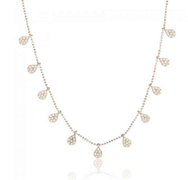 Gümüş Renk Damla Taş Bayan Gümüş Kolye