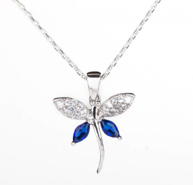 Gümüş Taşlı Bayan Yusufçuk Kolyesi