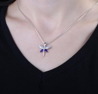 Gümüş Taşlı Bayan Yusufçuk Kolyesi 2