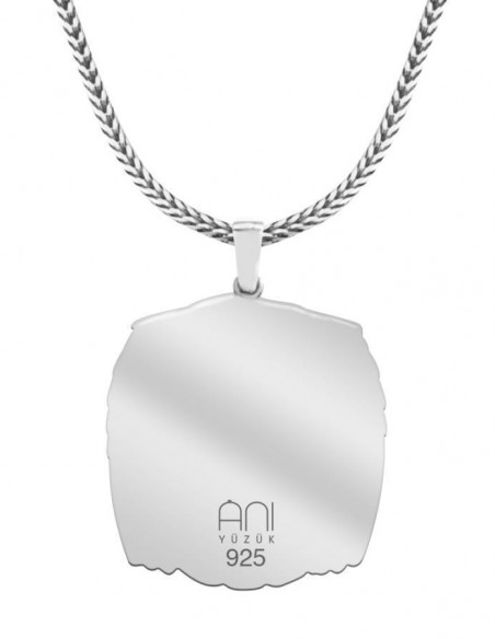 Gümüş Tek Kartal Başlı Pençeli Jandarma Kolyesi