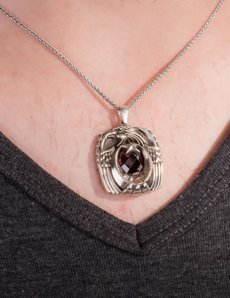 Gümüş Tek Kartal Başlı Pençeli Jandarma Kolyesi