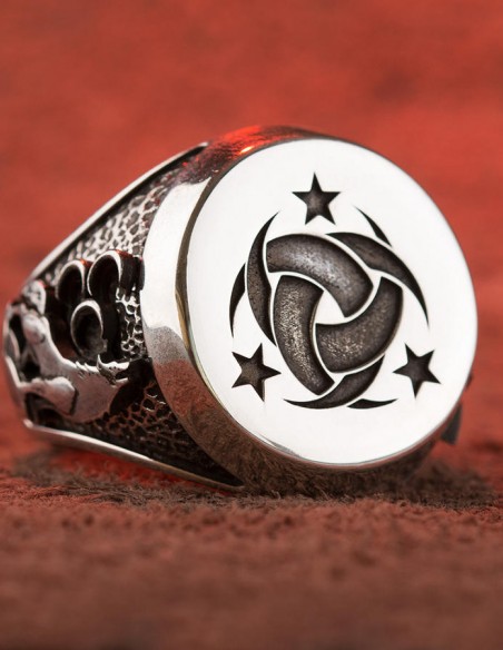 Gümüş Teşkilât-ı Mahsusa Yüzüğü (Ay Yıldız- Bozkurt)