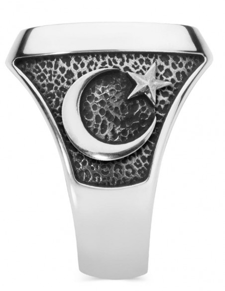 Gümüş Teşkilât-ı Mahsusa Yüzüğü (Ay Yıldız- Bozkurt)