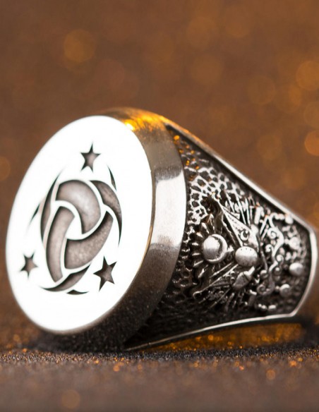 Gümüş Teşkilât-ı Mahsusa Yüzüğü Osmanlı Arması-Ayyıldız