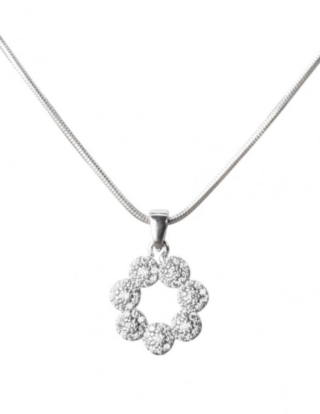 Işıltılı Çiçekler Bayan Gümüş Kolye