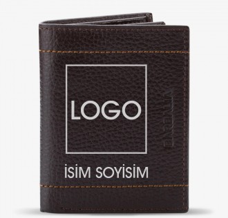 İsme Özel Garbalia RFID Güvenli Dikey Kahverengi Cüzdan