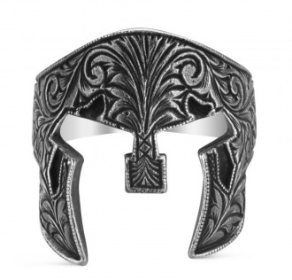 İşlemeli Miğfer Gümüş Yüzük 2