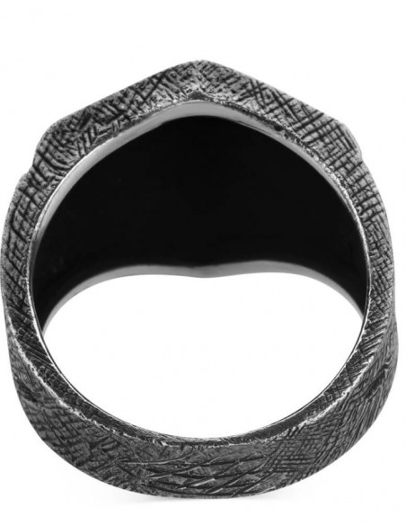 Kalkan Tasarım Eskitme Gümüş Yüzük