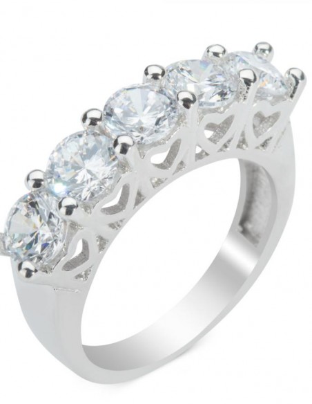 Kalp Kesim 5 Taş Yüzük