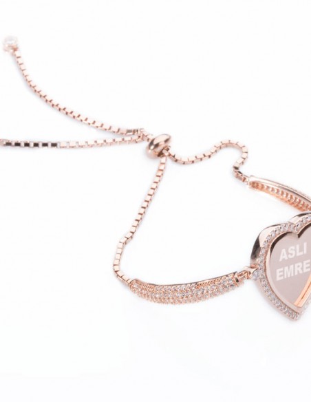 Kalpli İsimli Bayan Gümüş Bileklik