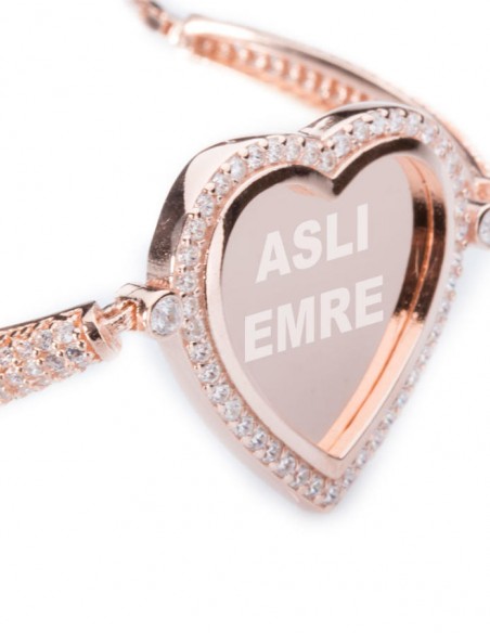 Kalpli İsimli Bayan Gümüş Bileklik