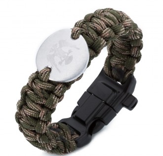 Kamuflaj Desen Selçuklu Kartallı Paracord Bileklik