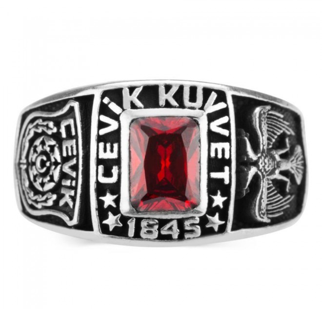 Kare Taşlı Çevik Kuvvet Yüzüğü