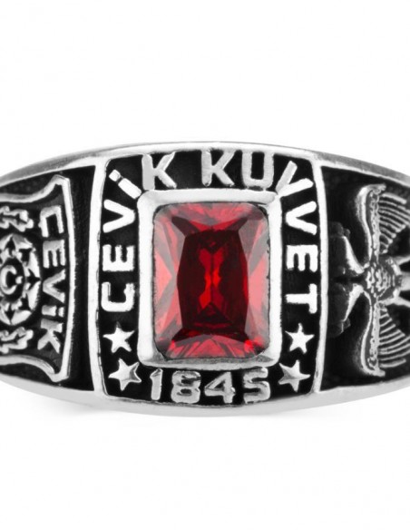 Kare Taşlı Çevik Kuvvet Yüzüğü