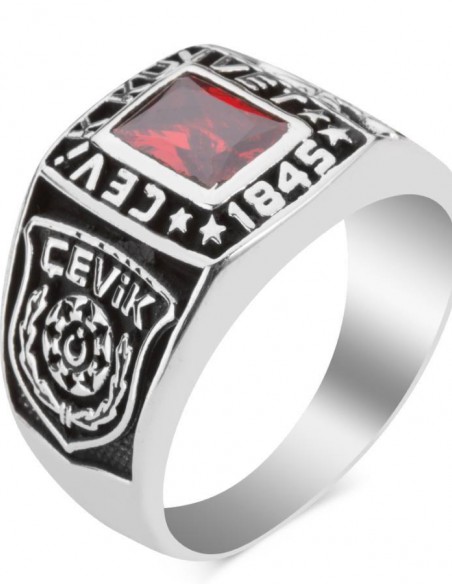 Kare Taşlı Çevik Kuvvet Yüzüğü