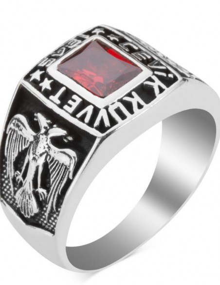 Kare Taşlı Çevik Kuvvet Yüzüğü