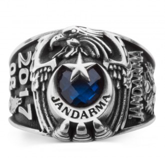 Kartal Başlı Bozkurt Motifli Jandarma 2017 Yüzüğü