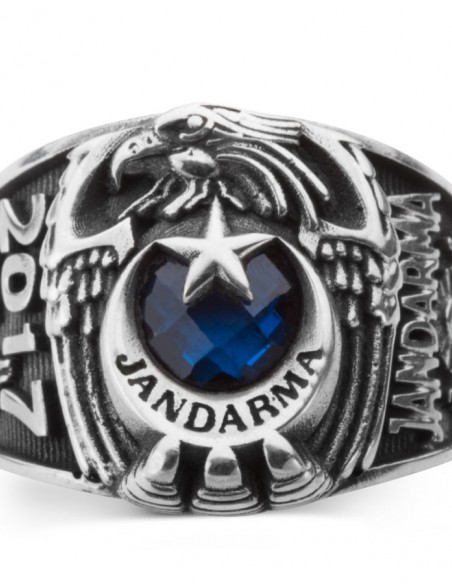 Kartal Başlı Bozkurt Motifli Jandarma 2017 Yüzüğü