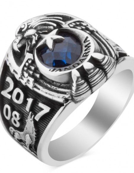 Kartal Başlı Bozkurt Motifli Jandarma 2017 Yüzüğü