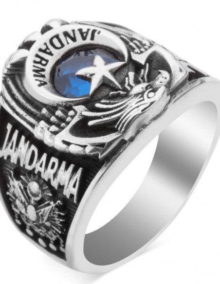 Kartal Başlı Bozkurt Motifli Jandarma 2017 Yüzüğü