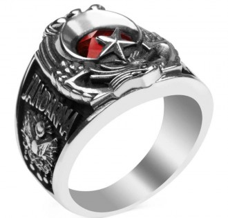 Kartal Başlı Bozkurt Motifli Jandarma Yüzüğü