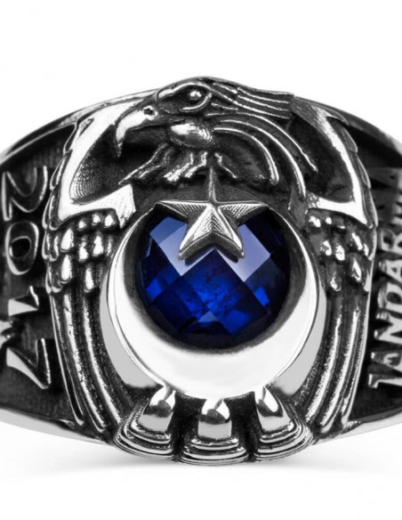 Kartal Başlı Bozkurt Motifli Jandarma Yüzüğü