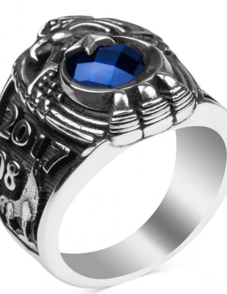 Kartal Başlı Bozkurt Motifli Jandarma Yüzüğü