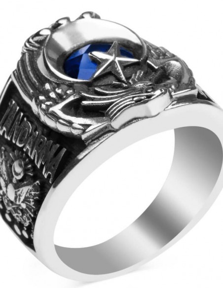 Kartal Başlı Bozkurt Motifli Jandarma Yüzüğü