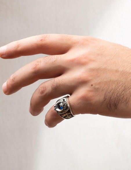 Kartal Başlı Bozkurt Motifli Jandarma Yüzüğü