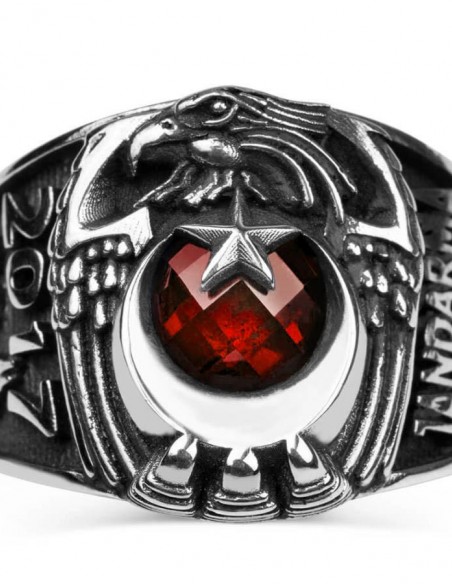 Kartal Başlı Bozkurt Motifli Jandarma Yüzüğü