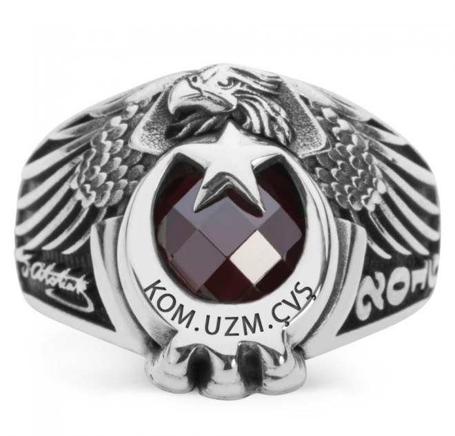 Kartal Başlı Pençeli Komando Uzman Çavuş Yüzüğü