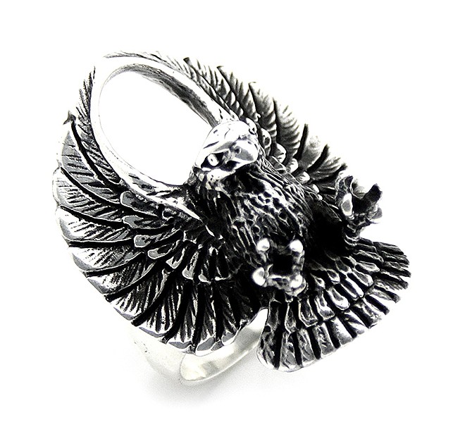 Kartal Motifli Gümüş Yüzük