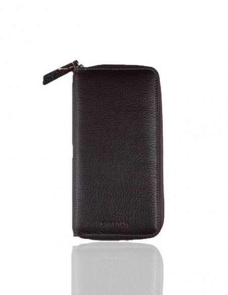 Kişiye Özel Fonksiyonel Hakiki Deri Kadın Cüzdanı Kahverengi