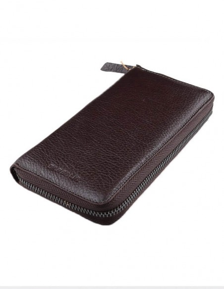 Kişiye Özel Fonksiyonel Hakiki Deri Kadın Cüzdanı Kahverengi