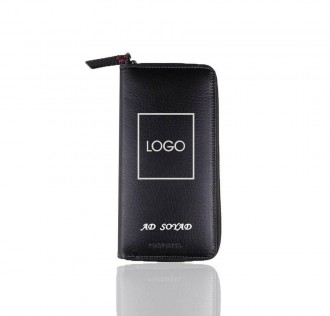 Kişiye Özel Fonksiyonel Hakiki Deri Kadın Cüzdanı Siyah