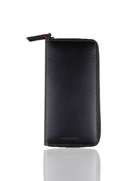 Kişiye Özel Fonksiyonel Hakiki Deri Kadın Cüzdanı Siyah