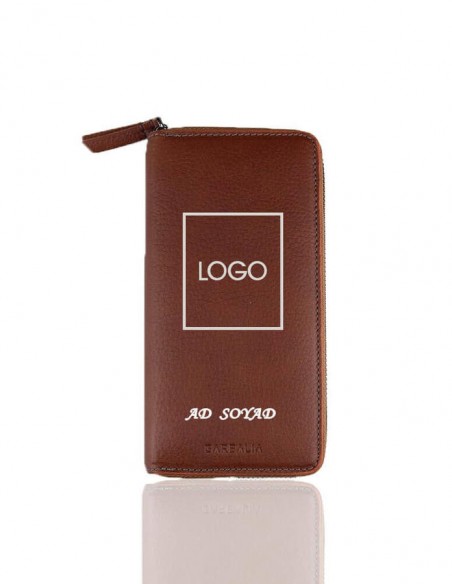 Kişiye Özel Fonksiyonel Hakiki Deri Kadın Cüzdanı Taba