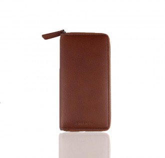 Kişiye Özel Fonksiyonel Hakiki Deri Kadın Cüzdanı Taba 2