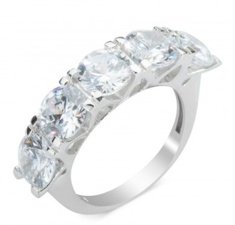 Kraliçe Kesim Beş Taş Yüzük