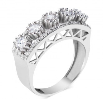 Kristal Çiçekler Beş Taş Yüzük 2