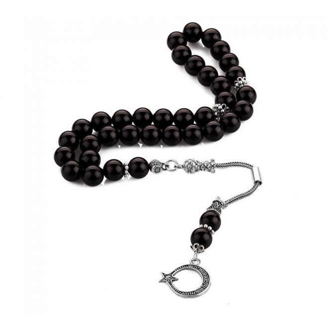 Küre Kesim Ay Yıldız Püskül Oniks Tesbih