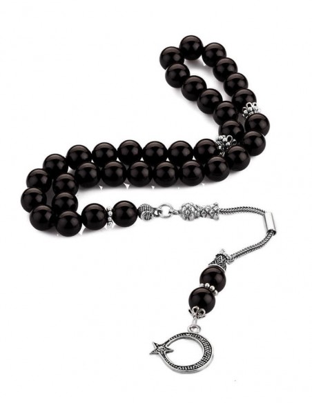 Küre Kesim Ay Yıldız Püskül Oniks Tesbih