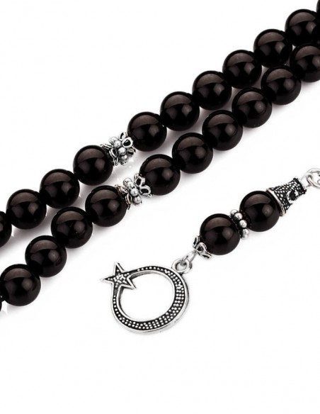 Küre Kesim Ay Yıldız Püskül Oniks Tesbih