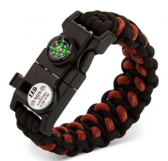 LED Işıklı Pusulalı Survival Paracord Bileklik