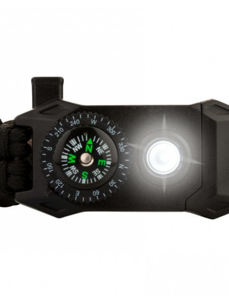 LED Işıklı Siyah-Kahverengi Paracord Bileklik