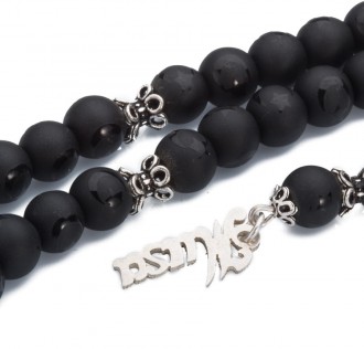 Mat Oniks Taşlı İsim Püsküllü Tesbih 2