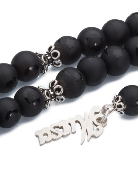 Mat Oniks Taşlı İsim Püsküllü Tesbih