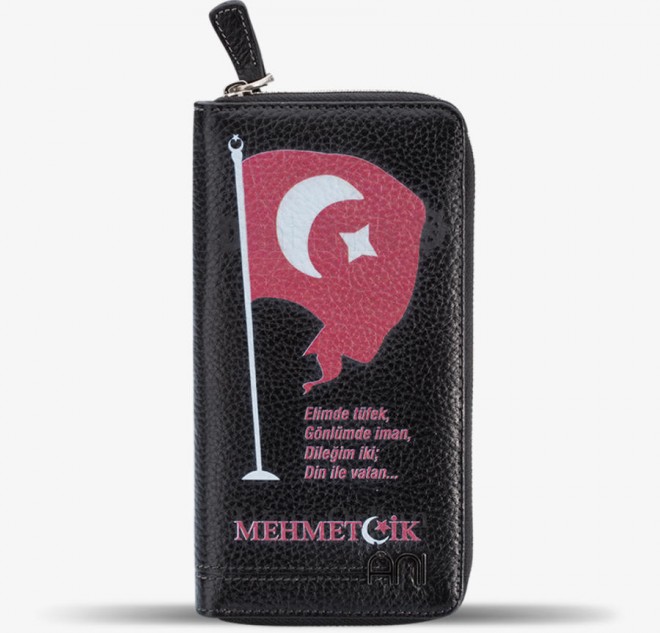 Mehmetçik Baskılı Erkek Deri Cüzdan