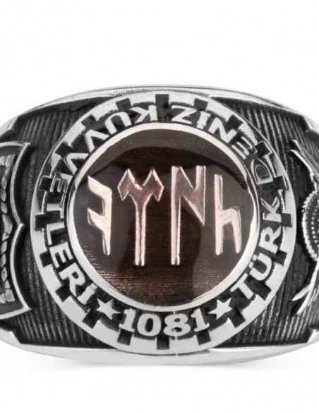 Mineli Göktürkçe Türk Yazılı Türk Deniz Kuvvetleri Yüzüğü